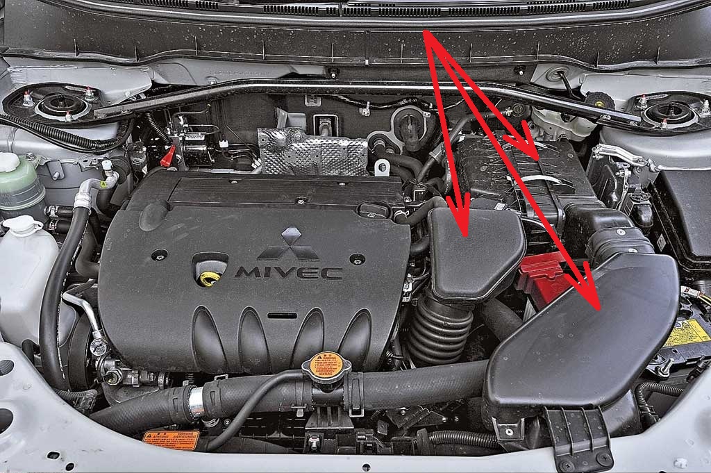 Воздушный фильтр с воздухозаборником и резонатором двигателя 4B12 Peugeot 4007
