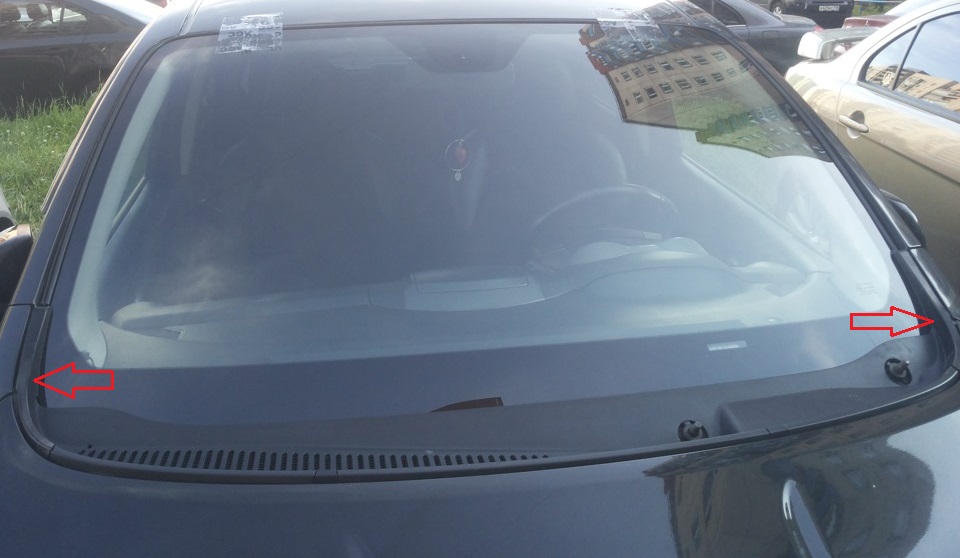 Снятие решетки короба воздухопритока Nissan Note 2004 - 2012